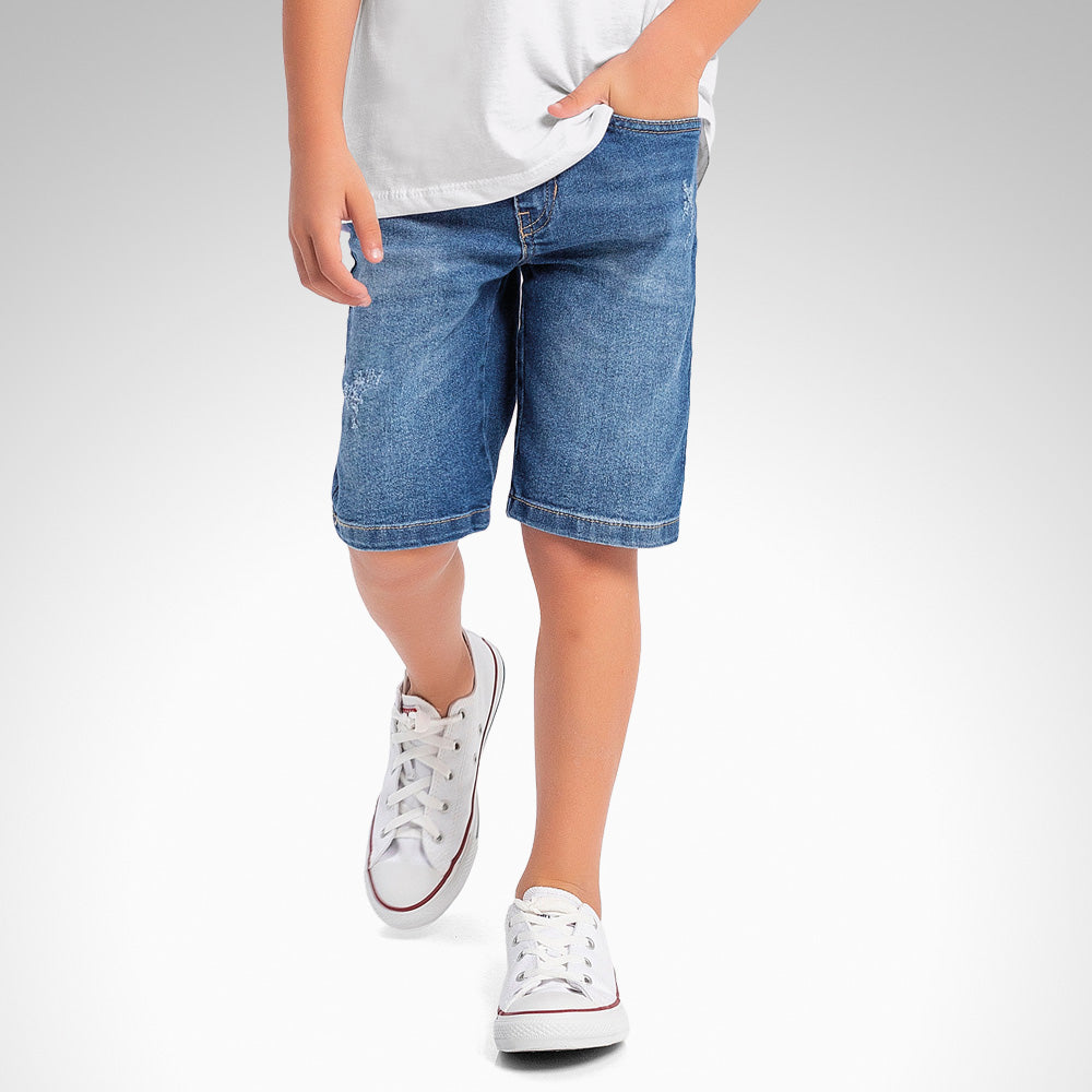 Bermuda Masculina Infantil Basica Jeans