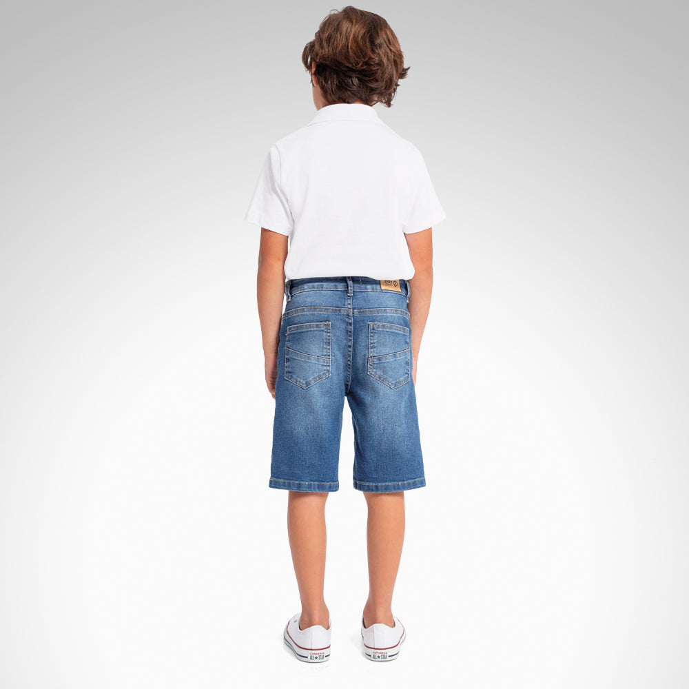 Bermuda Masculina Infantil Basica Jeans