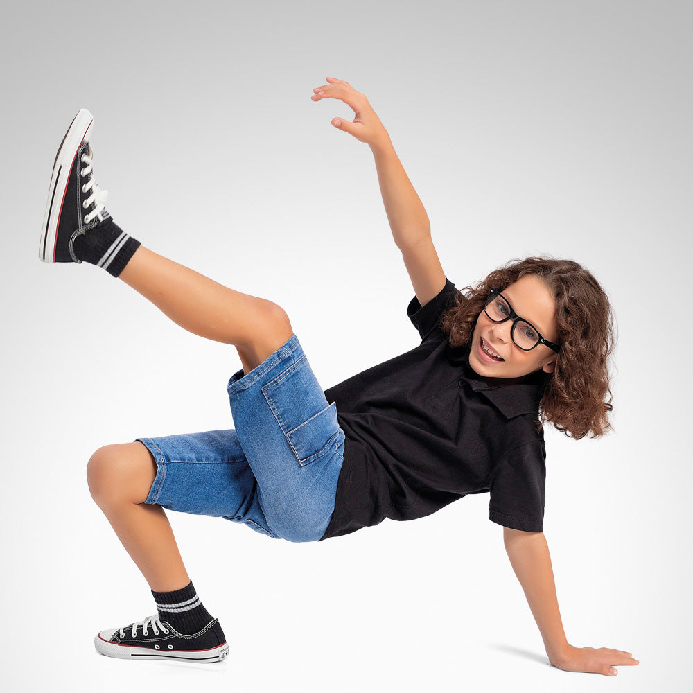 Bermuda Masculina Infantil Jeans Cargo