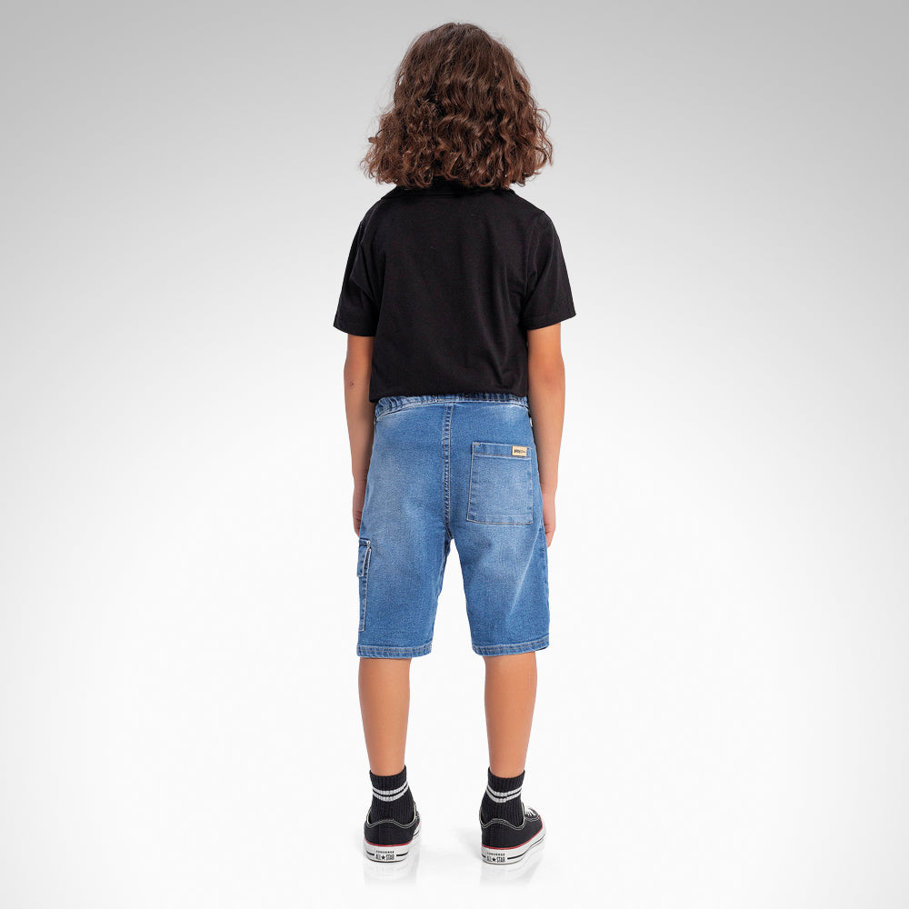 Bermuda Masculina Infantil Jeans Cargo