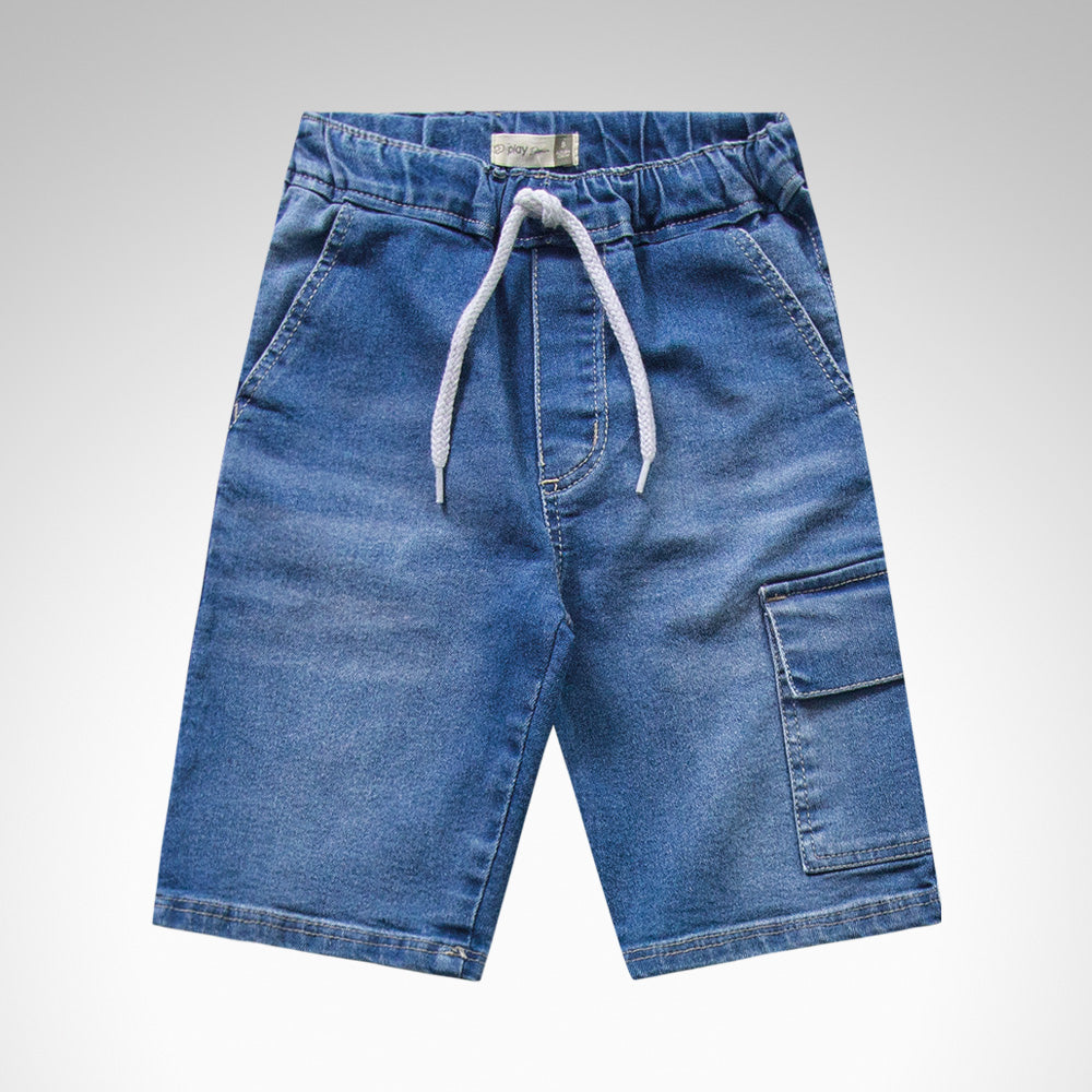 Bermuda Masculina Infantil Jeans Cargo