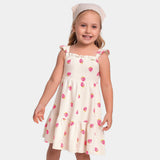 Vestido Feminino Infantil Malha Morango