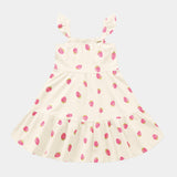 Vestido Feminino Infantil Malha Morango