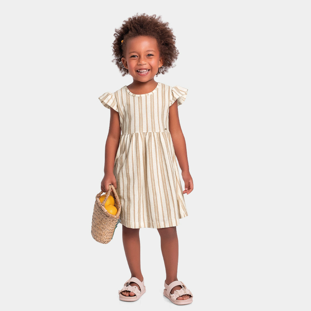 Vestido Feminino Infantil Malha Listrado