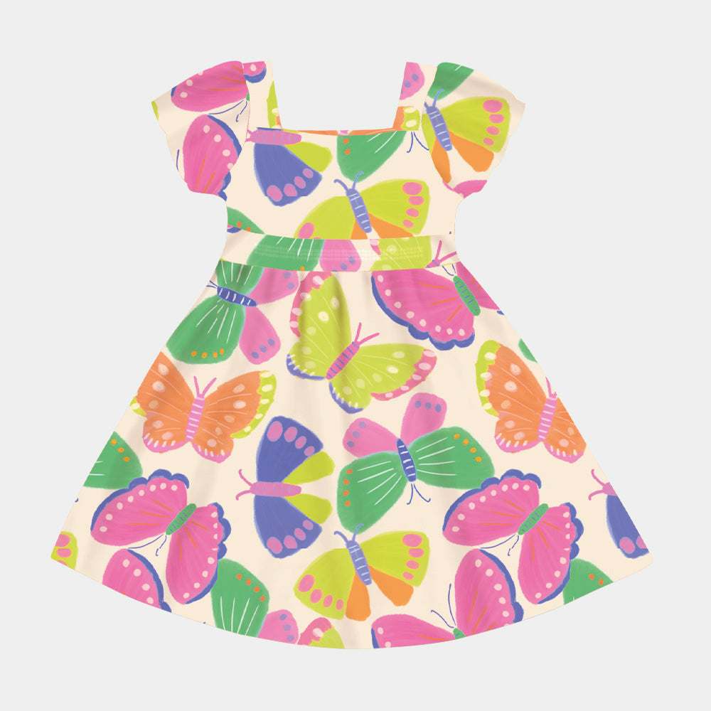 Vestido Feminino Infantil Malha Borboleta