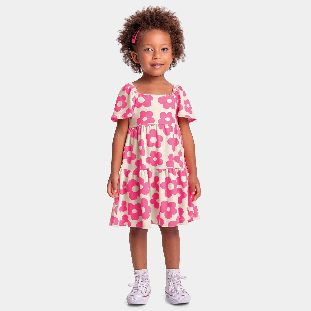 Vestido Feminino Infantil Rosas