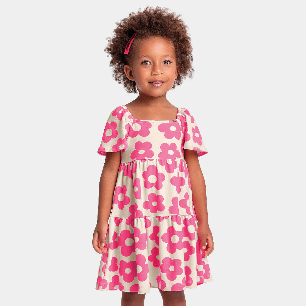 Vestido Feminino Infantil Rosas