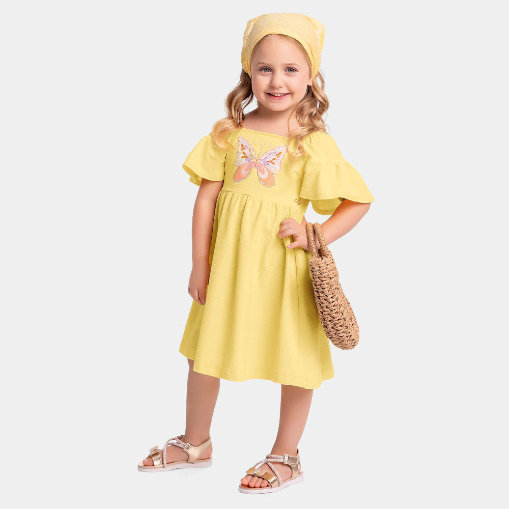 Vestido Feminino Infantil Malha Borboleta