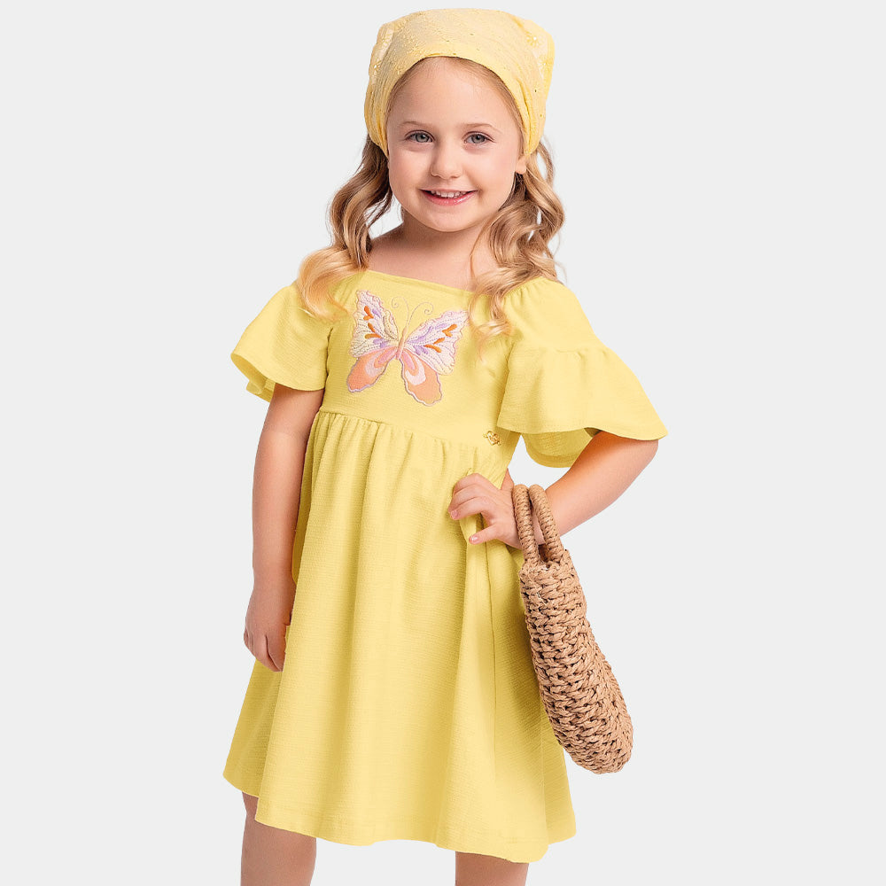 Vestido Feminino Infantil Malha Borboleta