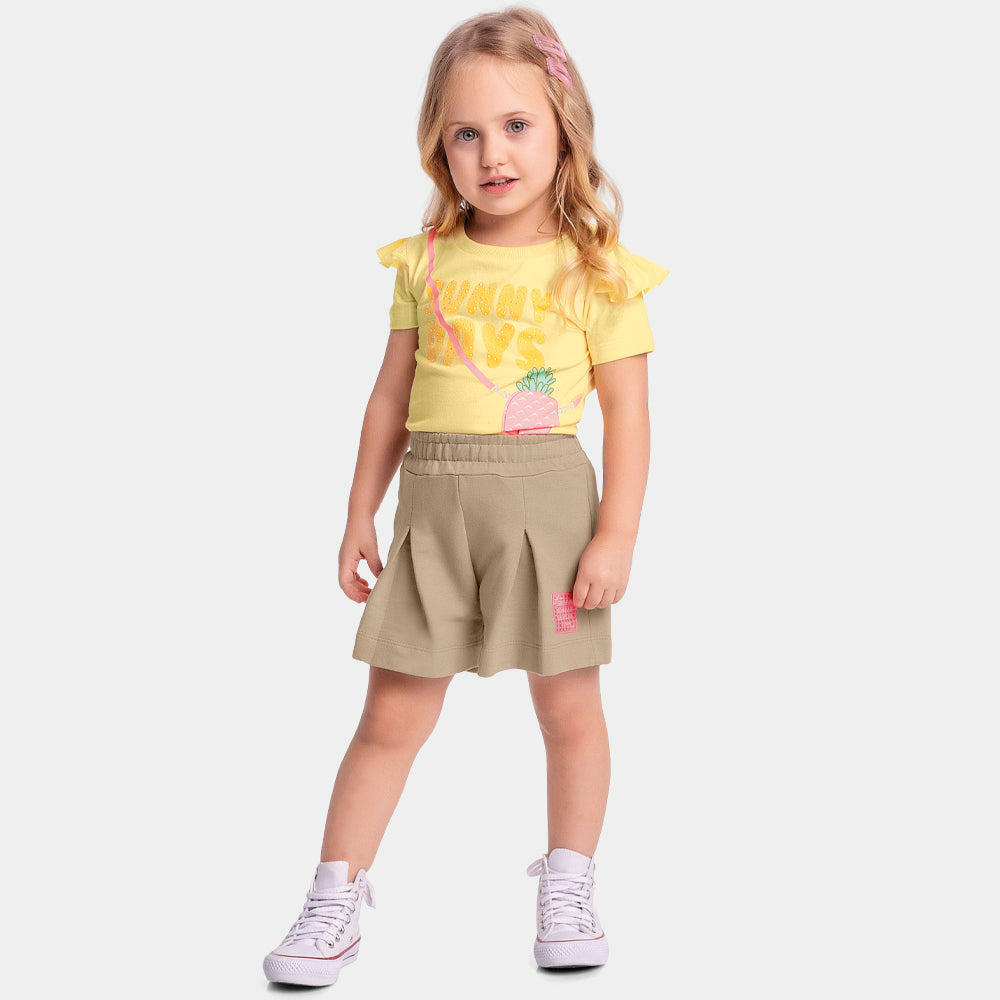 Conjunto Feminino Infantil Shorts Sunny Days