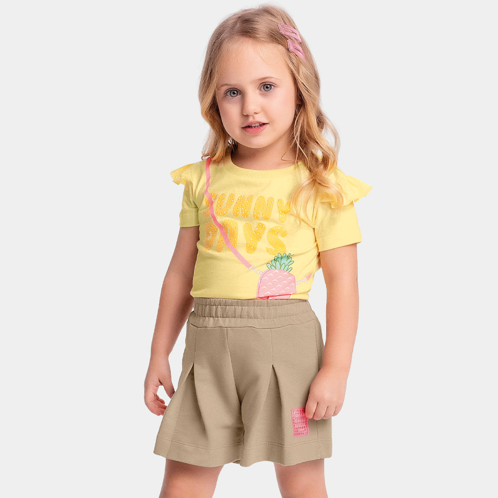 Conjunto Feminino Infantil Shorts Sunny Days