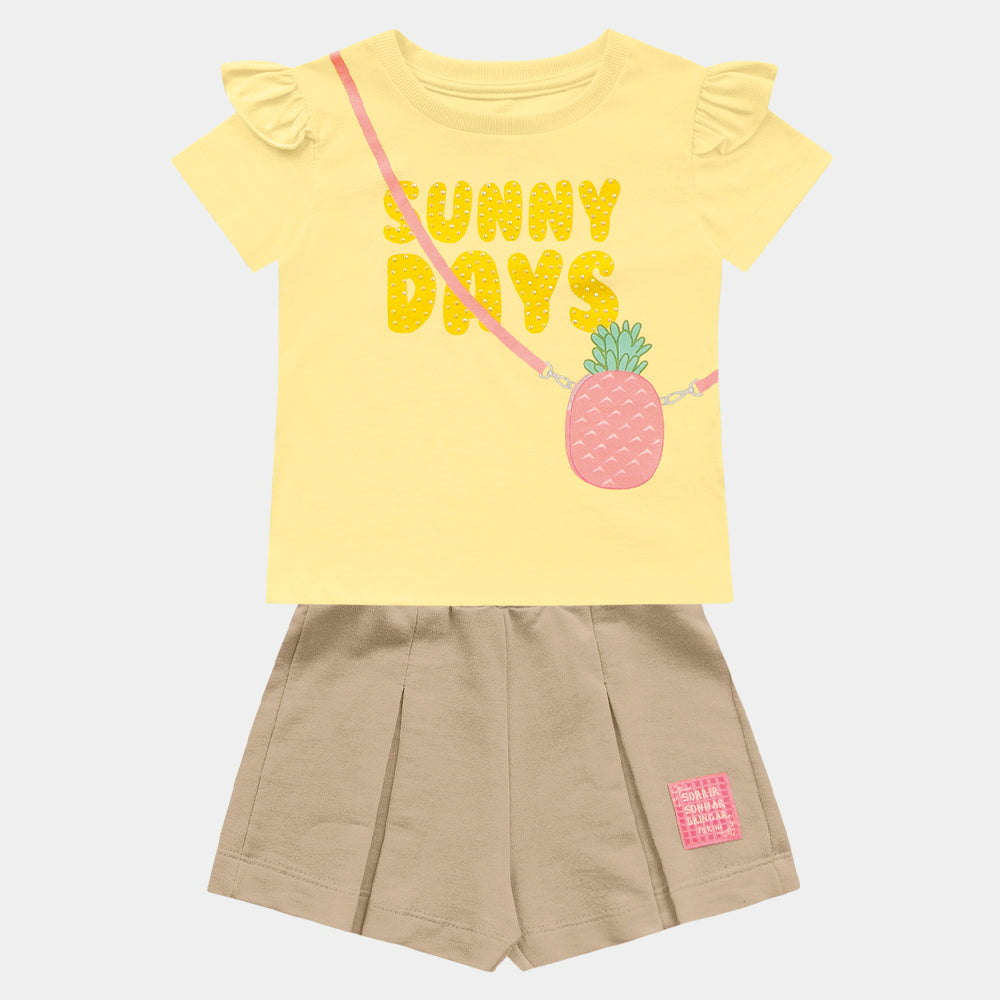 Conjunto Feminino Infantil Shorts Sunny Days