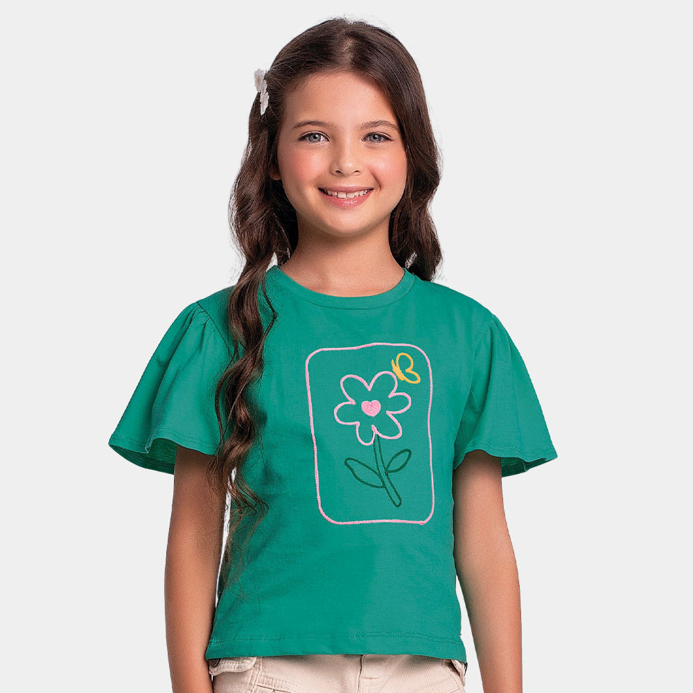 Blusa Feminina Infantil Flor