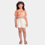Conjunto Feminino Infantil Shorts Malha Monaco