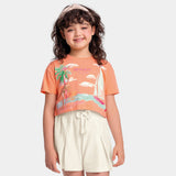 Conjunto Feminino Infantil Shorts Malha Monaco