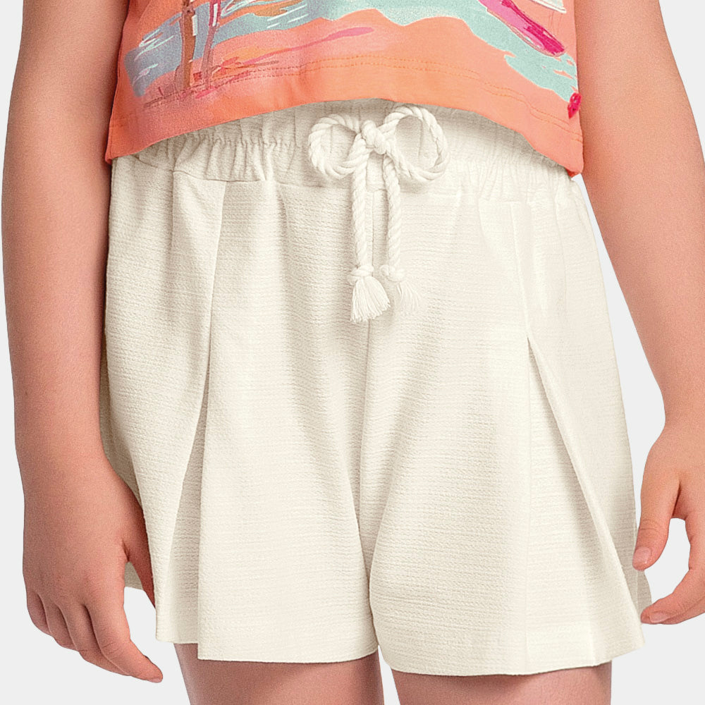 Conjunto Feminino Infantil Shorts Malha Monaco