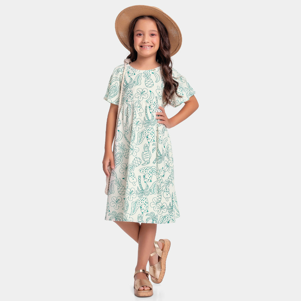 Vestido Feminino Infantil Tropical