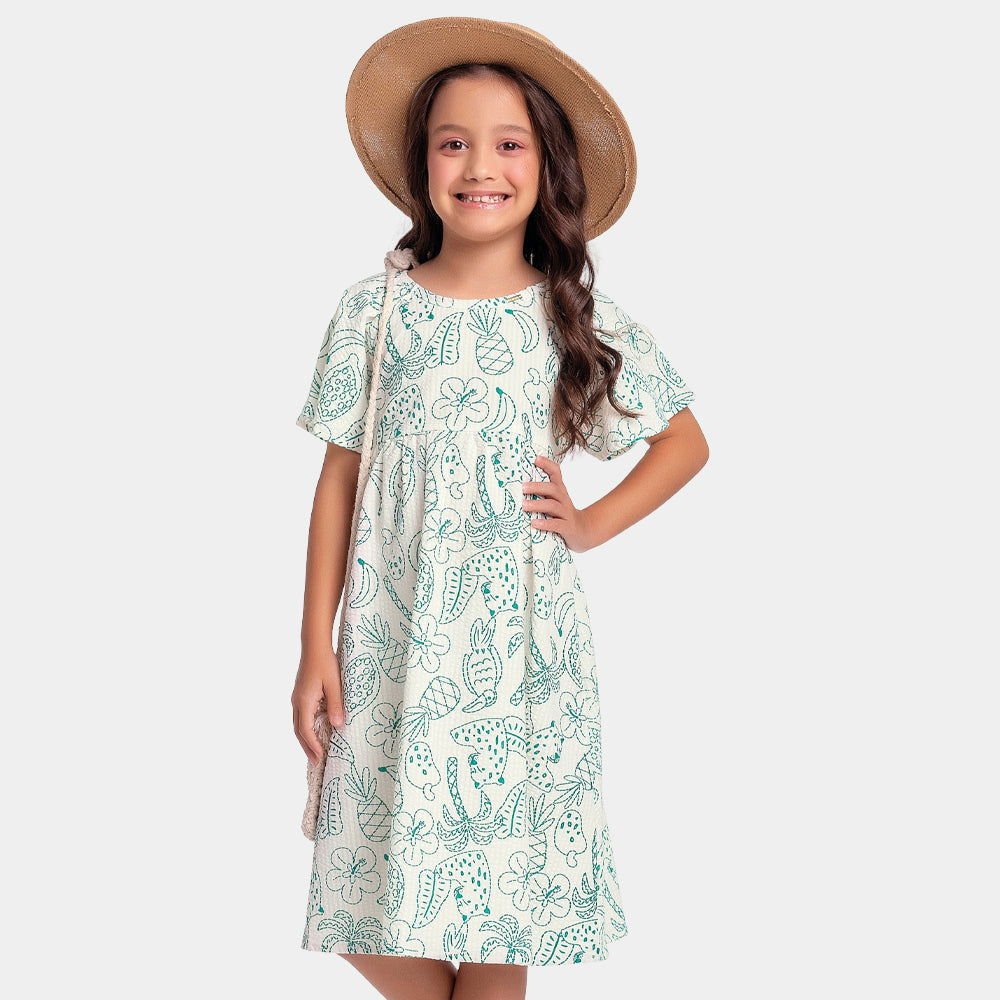 Vestido Feminino Infantil Tropical