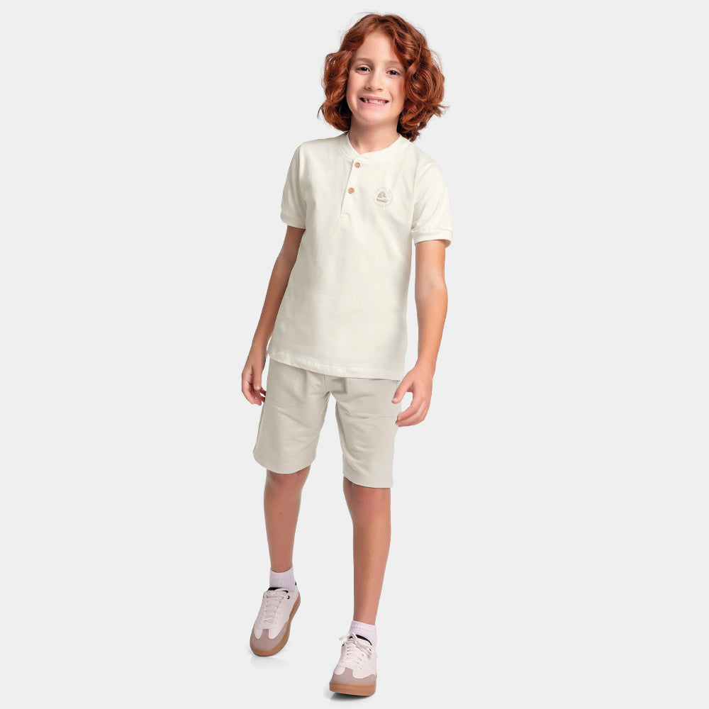 Conjunto Masculino Infantil Seja Feliz Pequeno Momentos