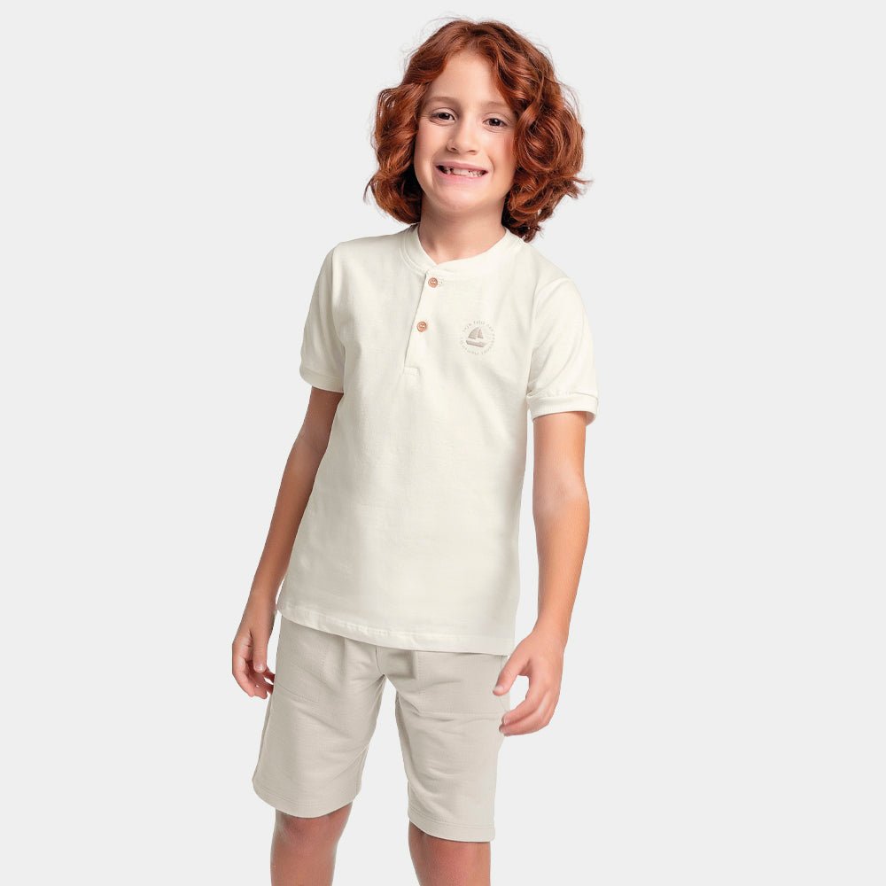 Conjunto Masculino Infantil Seja Feliz Pequeno Momentos