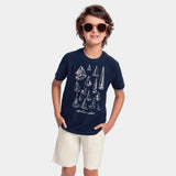 Conjunto Masculino Infantil Bermuda Moletinho Barco