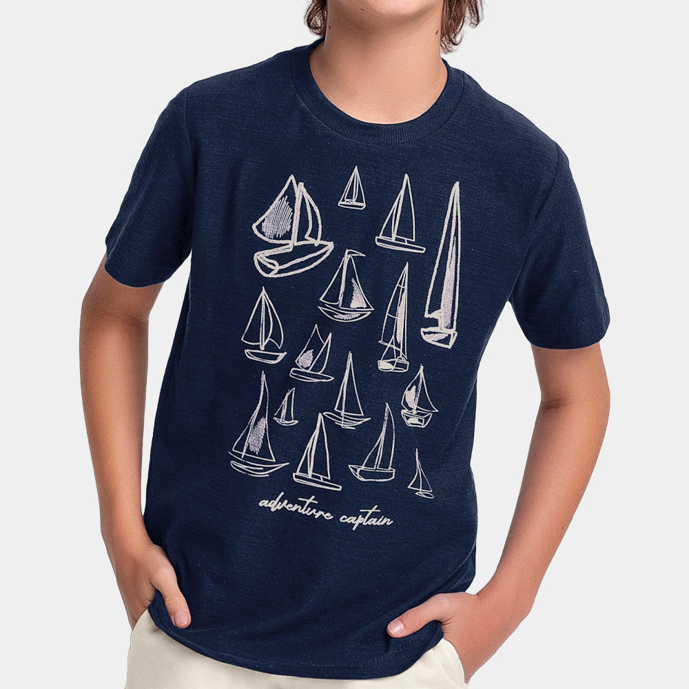 Conjunto Masculino Infantil Bermuda Moletinho Barco