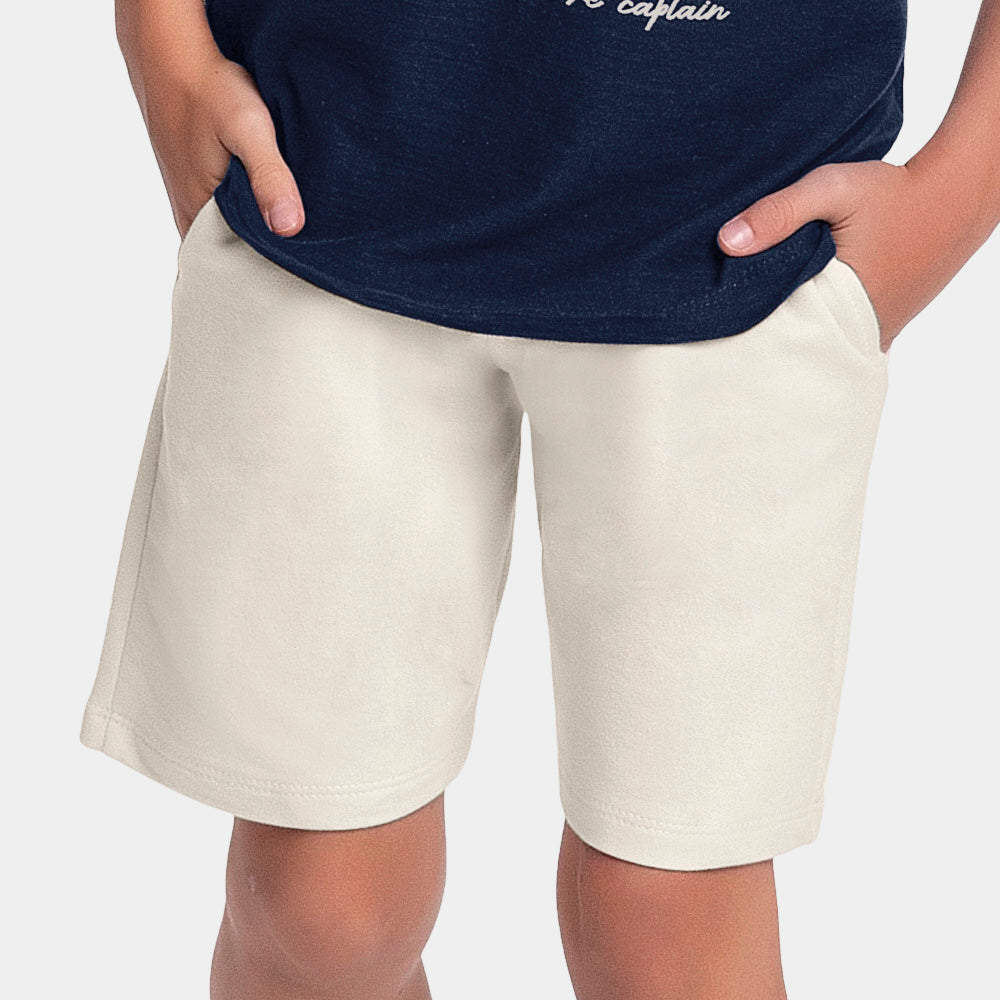 Conjunto Masculino Infantil Bermuda Moletinho Barco