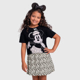 Conjunto Feminino Infantil Shorts Saia Minie Mouse