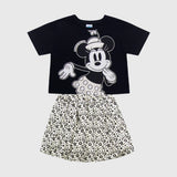 Conjunto Feminino Infantil Shorts Saia Minie Mouse