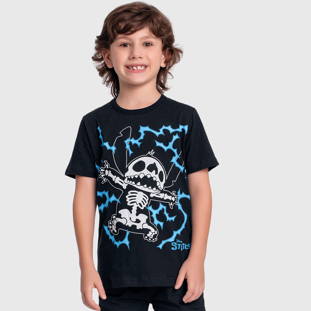 Camiseta Masculina Infantil Stitch
