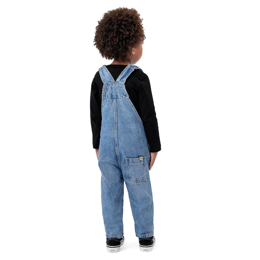 Jardineira Feminina Infantil Longa Jeans