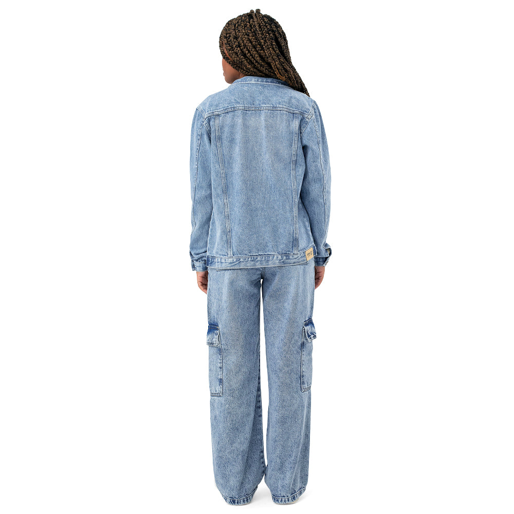 Calça Feminina Juvenil Jeans Winde Leg