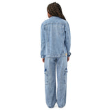 Calça Feminina Juvenil Jeans Winde Leg