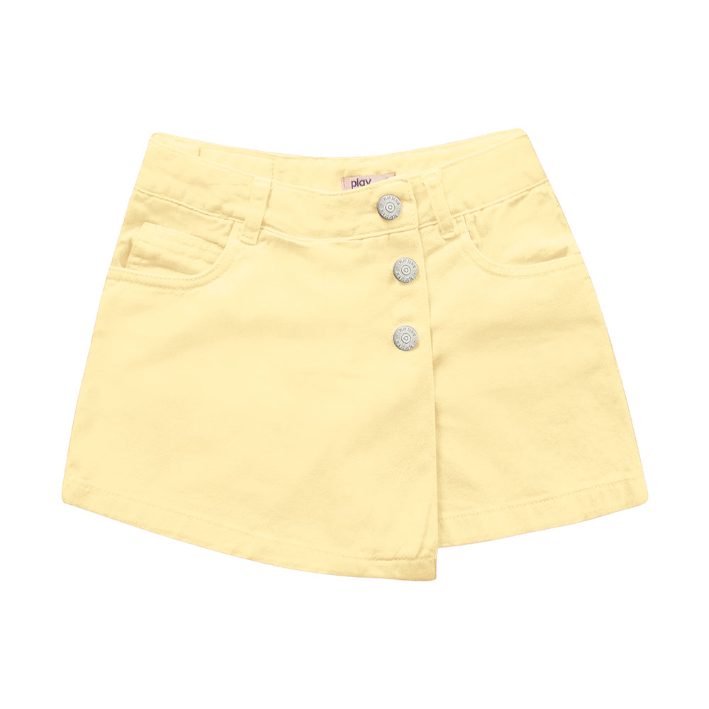 Shorts Feminina infantil Jeans Saia