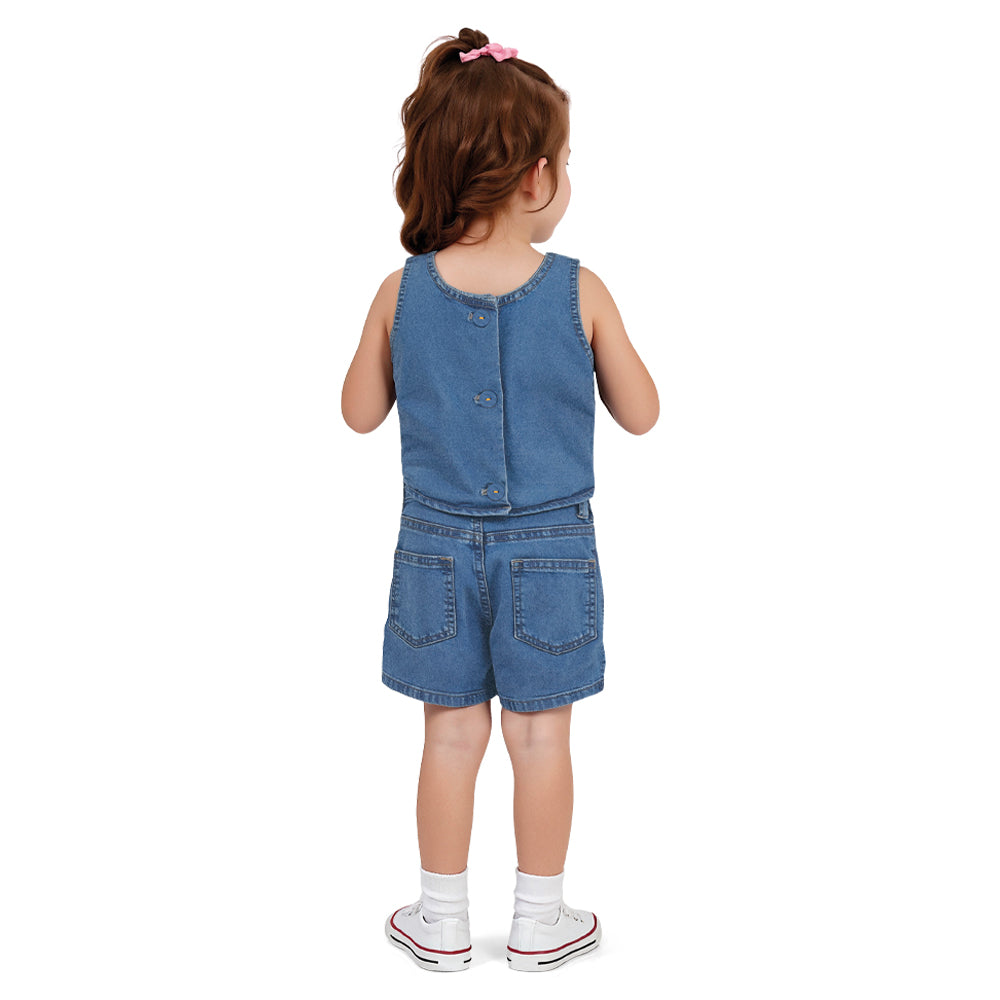 Shorts Feminino Infantil Jeans Laços
