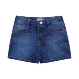 Shorts Feminino Infantil Jeans Brilho