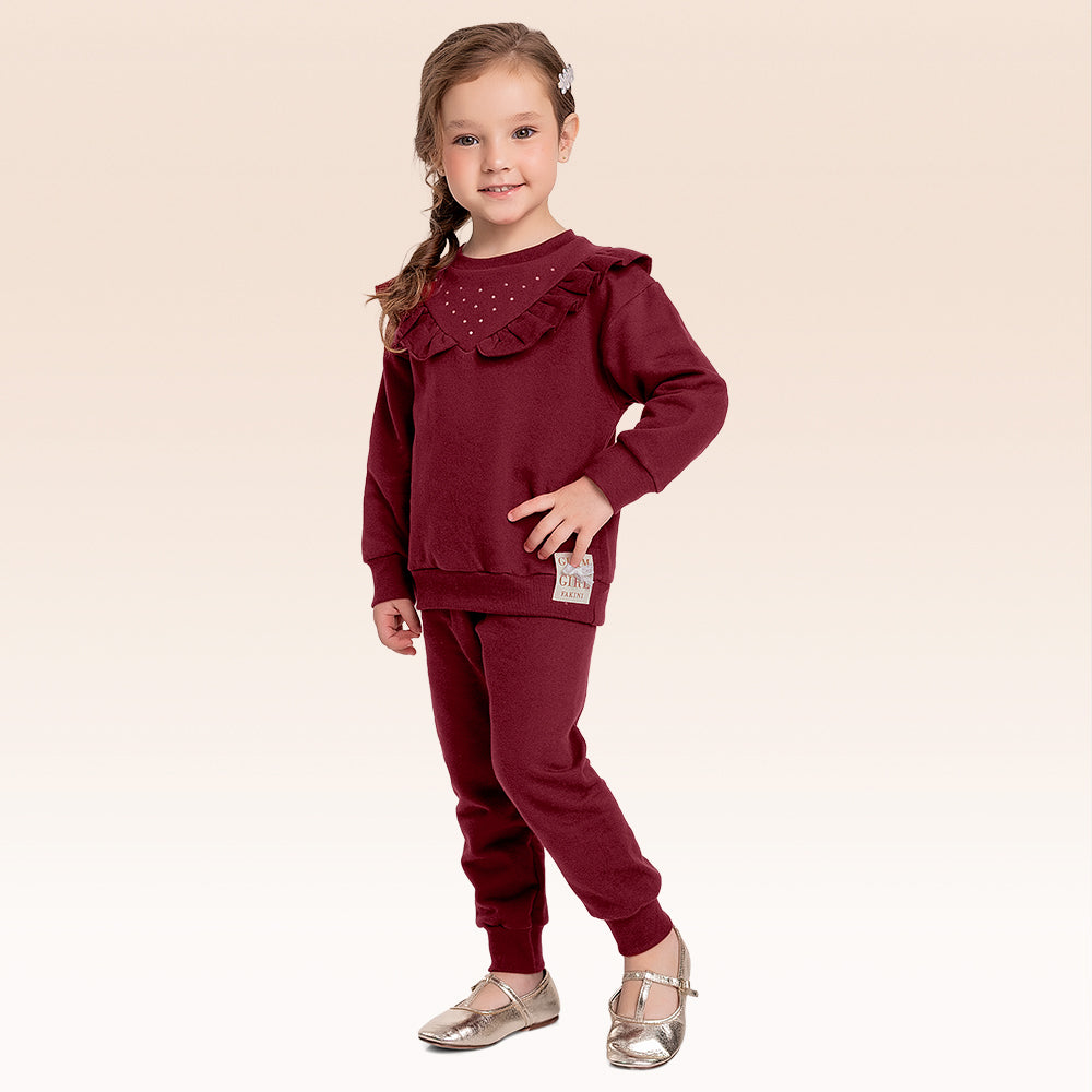 Conjunto Feminino Infantil Clam Girl Blusão e Calça  – Conforto, Qualidade e Estilo Exclusivo