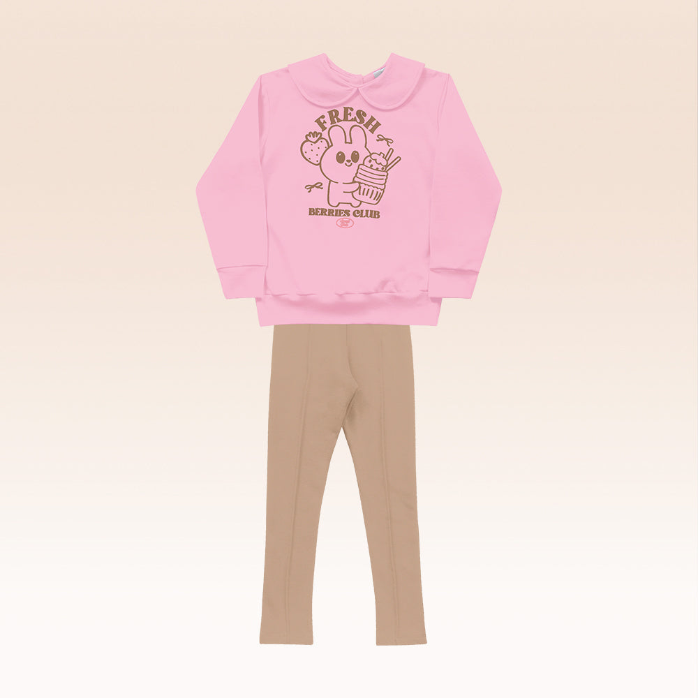 Conjunto Infantil Feminino Blusão em Malha e Legging – Estilo, Conforto e Diversão