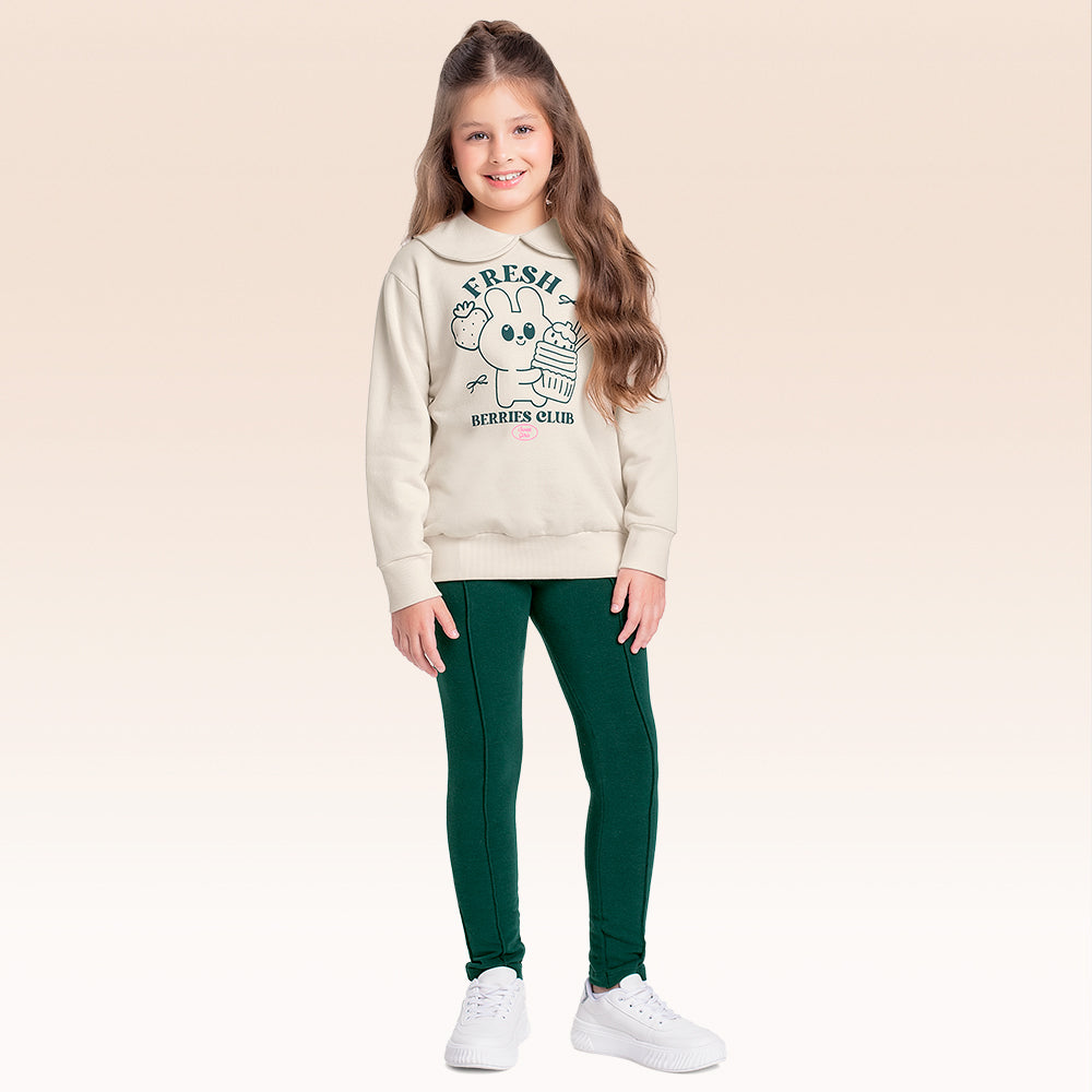 Conjunto Infantil Feminino Blusão em Malha e Legging – Estilo, Conforto e Diversão