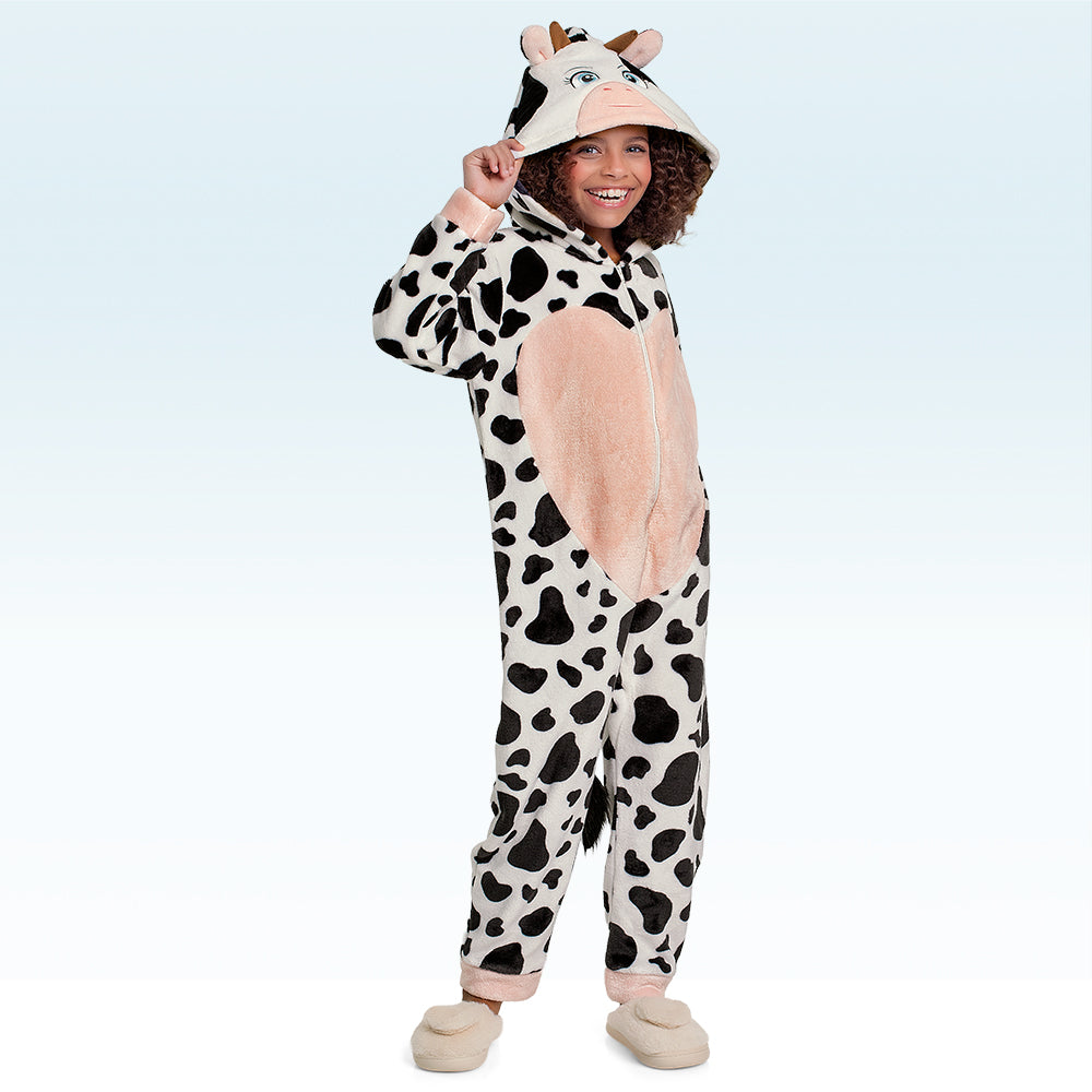 Kigurumi Feminino Infantil Vaquinha – Diversão e Conforto em 100% Poliéster