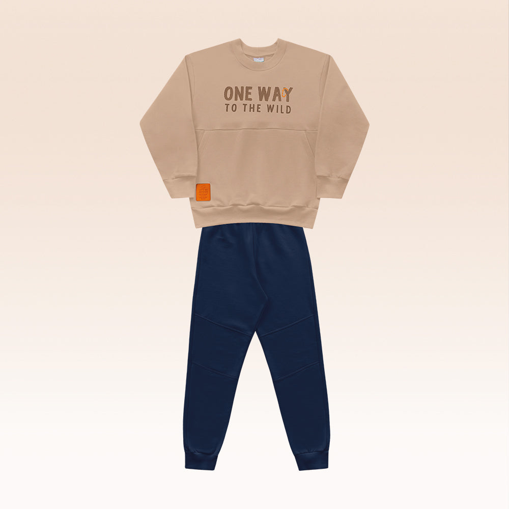 Conjunto Masculino Infantil One Way Blusão e Calça  – Conforto, Qualidade