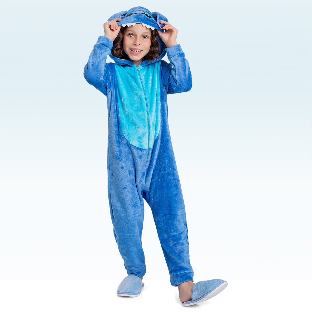 Kigurumi Unissex Infantil Stitch – Diversão e Conforto em 100% Poliéster