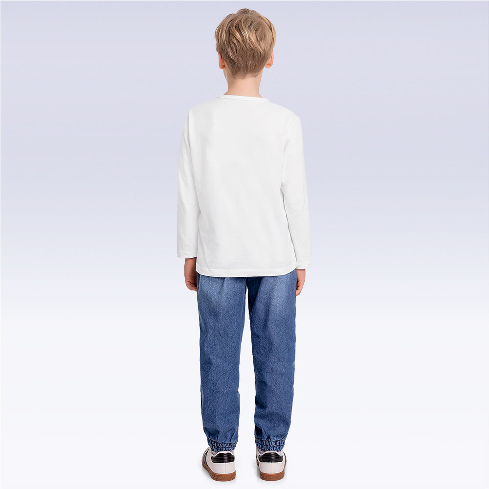 Calça Jeans Infantil Masculina – Conforto e Estilo em Algodão, Poliéster e Elastano