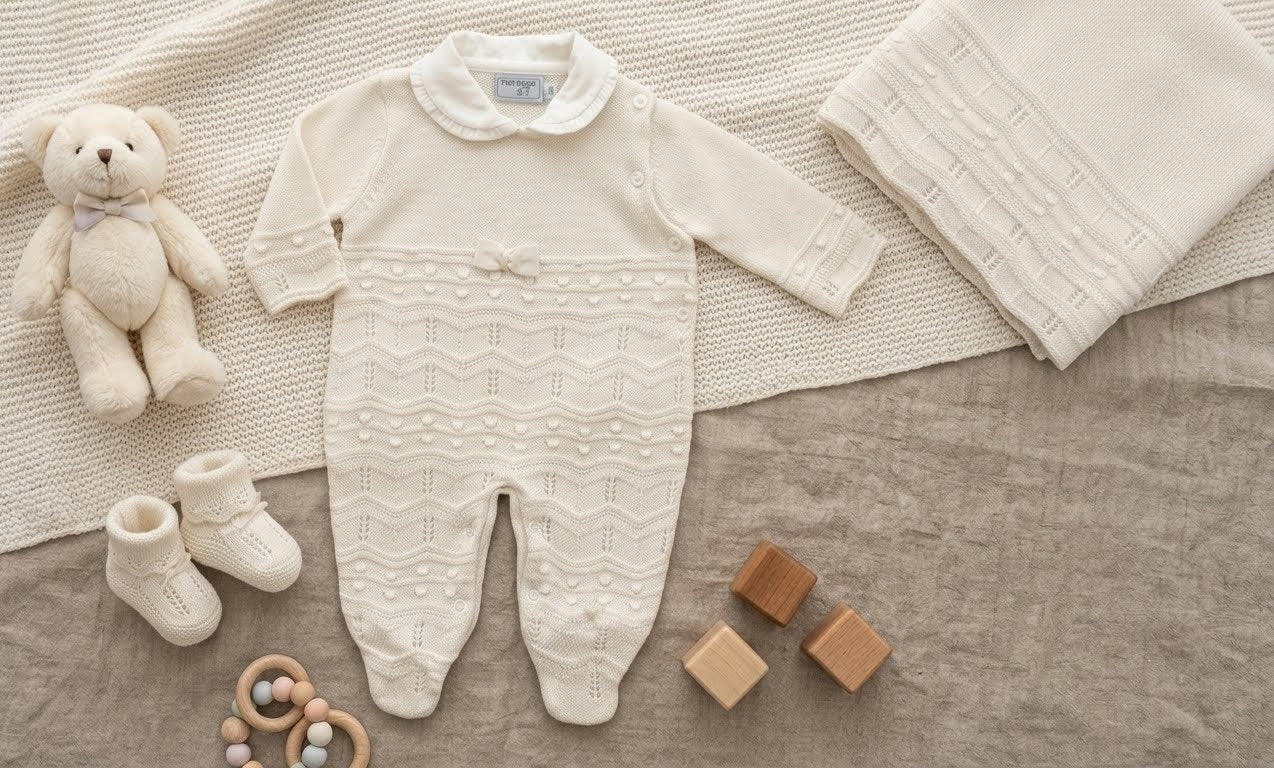 Saída Maternidade Noruega – Tricot Macio e Elegante para a Chegada Especial