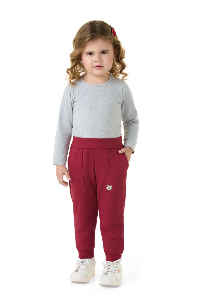Calça de Moletom com Bolso e Plaquinha – Conforto e Estilo para os Pequenos