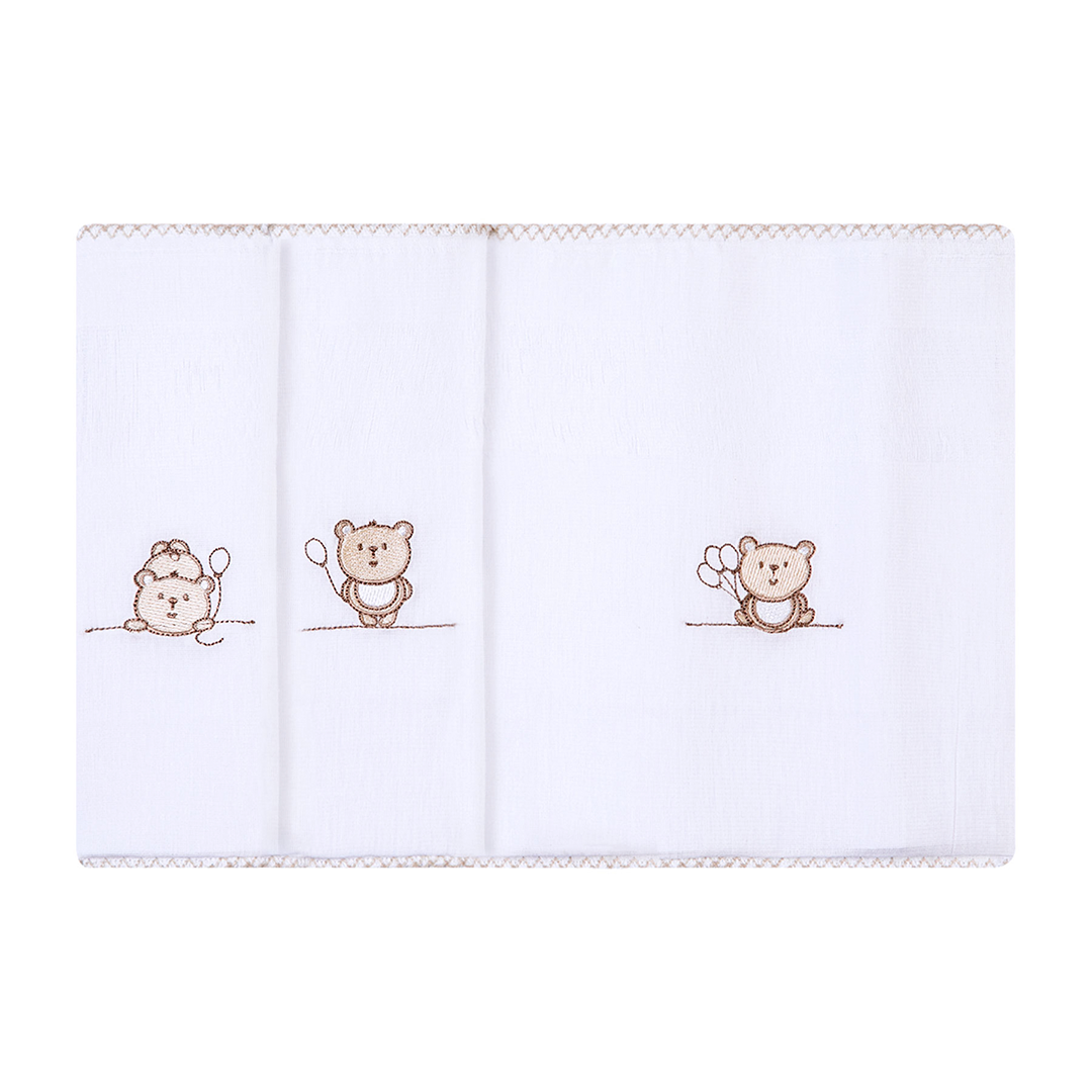 Paninho de boca bordados papi 40cm x 40cm contém 03 un ted balão