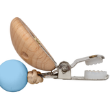 Prendedor de Chupeta em Silicone e Bambu Azul