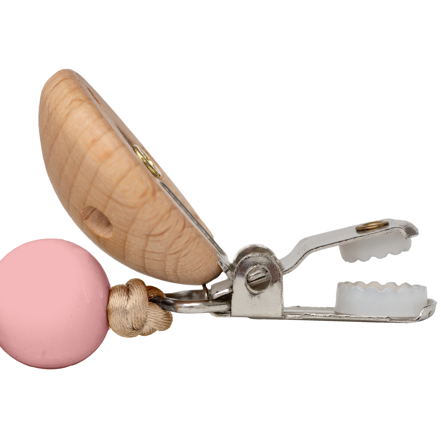 Prendedor de Chupeta em Silicone Rosa