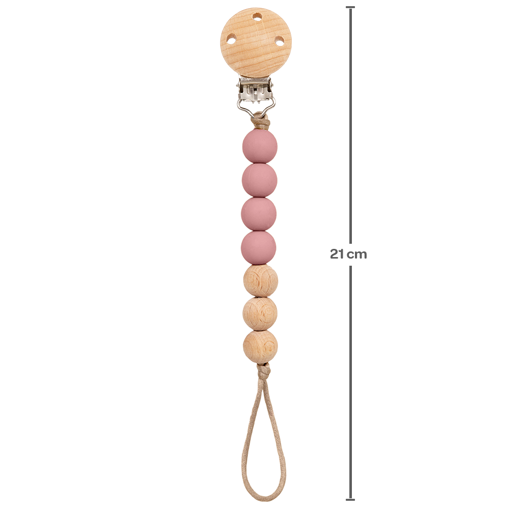 Prendedor de Chupeta em Silicone Rosa