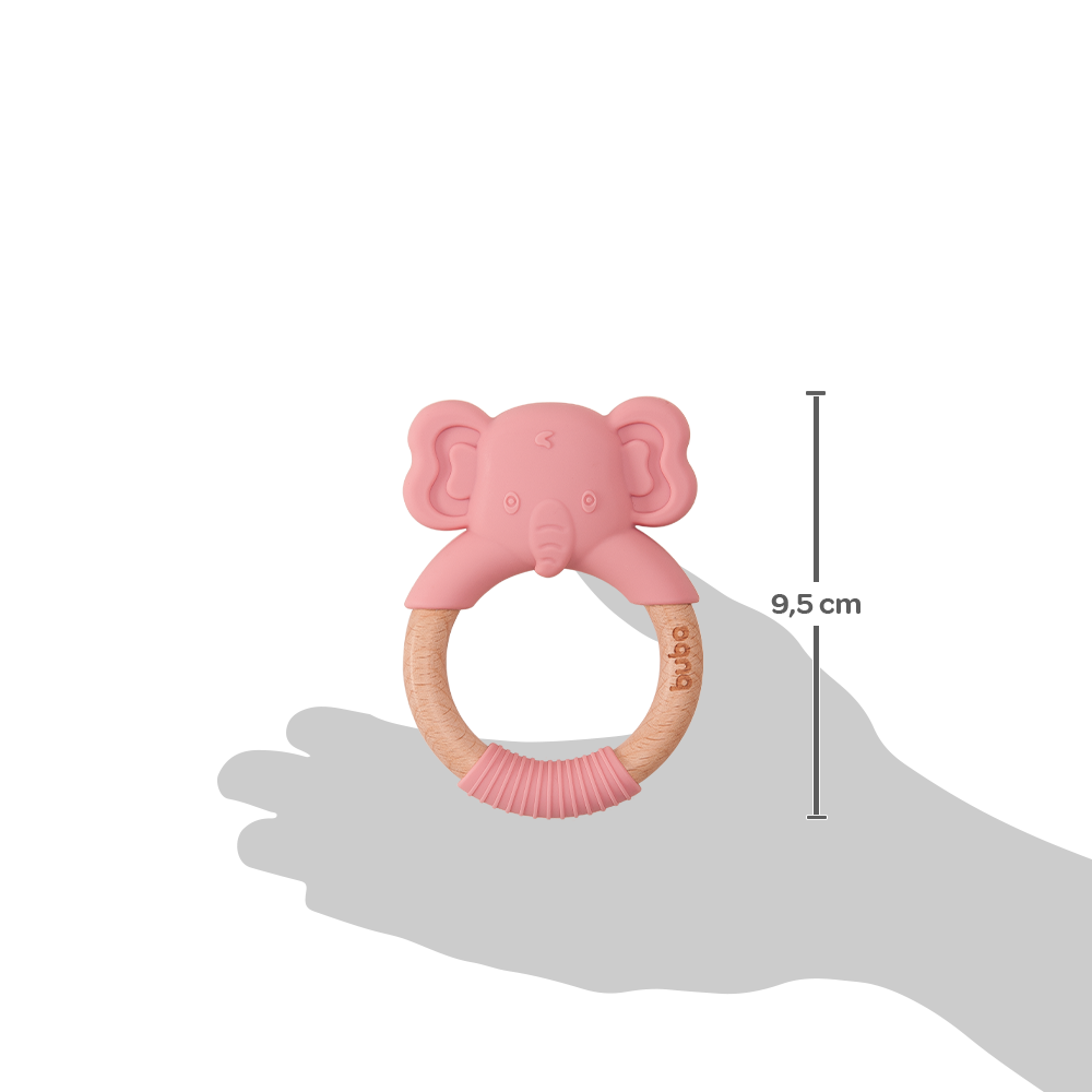 Mordedor Elefante em Silicone Rosa